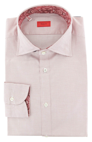 Isaia Red Other Cotton Shirt - Extra Slim - (255) - Parent