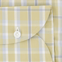 Isaia Yellow Plaid Cotton Shirt - Extra Slim - (37) - Parent
