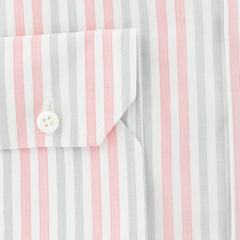 Isaia Pink Striped Cotton Shirt - Slim - (383) - Parent