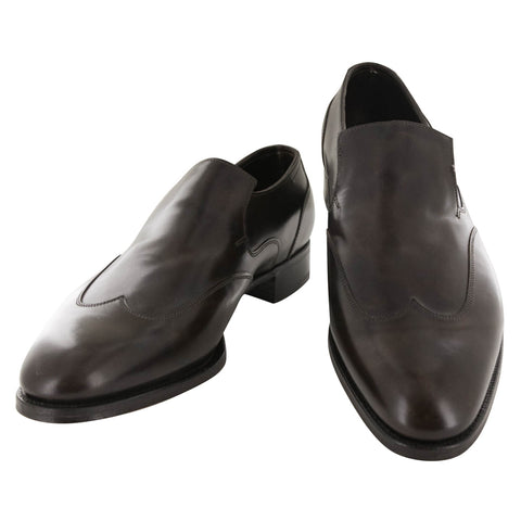 John Lobb Dark Brown Wingtip Loafers