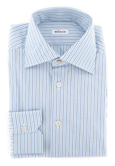 Kiton Light Blue Striped Shirt - Slim - 18/45 - (KTCOBLUWA1STRX92)