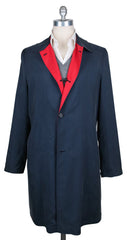 Kiton Navy Blue Reversible Raincoat - 44/54 - (COATX17)