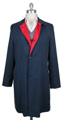 Kiton Navy Blue Reversible Raincoat - (COATX17) - Parent