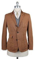 Kiton Brown Cotton Solid Jacket - Size S (US) / 48 (EU) - (JKTCOBLUSLDX13)