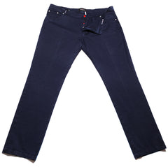 Kiton Navy Blue Solid Jeans - Slim -  50/66 - (991)