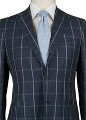 Kiton Gray Wool Blend Window Pane Suit - (UA896D0731) - Parent