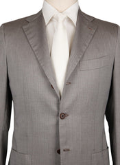 Kiton Light Brown Herringbone Suit - (UA896F1928R7) - Parent