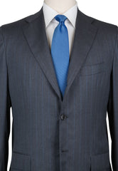 Kiton Gray Super 180's Striped Suit - (UA896F5403R7) - Parent