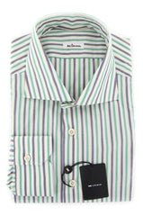 Kiton Green Striped Shirt - Slim - Size 18 (US) / 45 (EU) - (UCCH383403A1W)