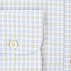 Kiton Light Blue Micro-Check Shirt - Slim - (KTUCFTH524EER1) - Parent