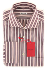 Kiton Dark Brown Striped Shirt - Slim - 15.75/40 - (KT-UCC-H2692-04XW)