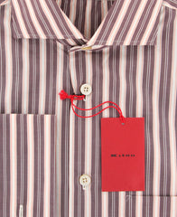 Kiton Dark Brown Striped Shirt - Slim - (KT-UCC-H2692-04XW) - Parent