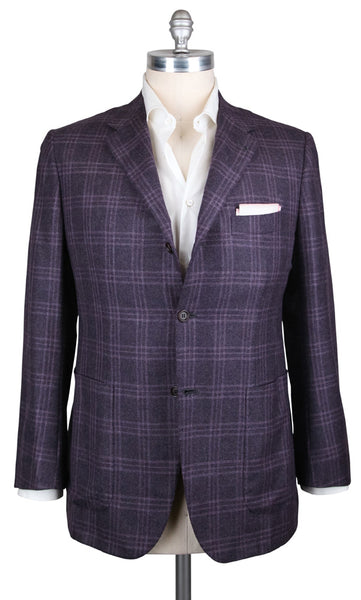 Kiton Purple Cashmere Plaid Sportcoat - (UG4301G2208R7) - Parent