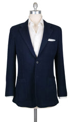 Kiton Navy Blue Stretch Solid Sportcoat - 40/50 - (UG816H484R7)