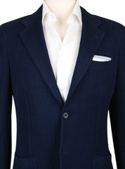 Kiton Navy Blue Stretch Solid Sportcoat - (UG816H484R7) - Parent