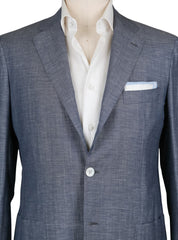 Kiton Navy Blue Wool Blend Solid Sportcoat - (UG896D174R7) - Parent