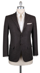 Kiton Dark Brown Wool Blend Nail Head Sportcoat - 44/54 - (KT1010178)