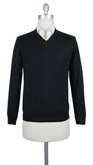 Kiton Black Cashmere Blend V-Neck Sweater - (782)