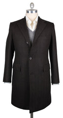Kiton Brown Wool Blend Herringbone Coat - 40/50 - (US0311D4301)