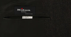 Kiton Brown Wool Blend Herringbone Coat - (US0311D4301) - Parent