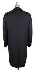 Kiton Charcoal Gray Cashmere Melange Coat - (KT1110175) - Parent