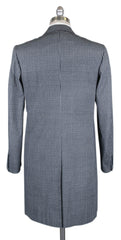 Kiton Blue Cotton Houndstooth Coat -  40/50 - (USCPRC7G2404)