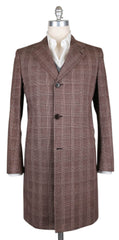 Kiton Brown Cotton Plaid Coat - Size M (US) / 50 (EU) - (USCPRC7G2405)