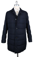 Kiton Midnight Navy Blue Cashmere Coat - (KTMUW98163I0425) - Parent