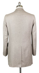 Luigi Borrelli Light Brown Cashmere Solid Coat -  38/48 - (26295)