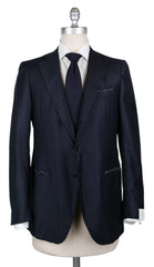 Borrelli Midnight Navy Blue Wool Blend Striped Suit -44/54-(201803094)
