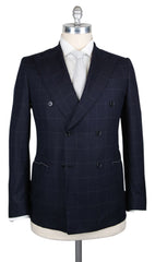 Luigi Borrelli Midnight Navy Blue Wool Suit - (KT1017175) - Parent