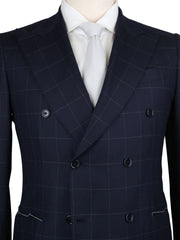 Luigi Borrelli Midnight Navy Blue Wool Suit - (KT1017175) - Parent