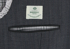 Borrelli Charcoal Gray Virgin Wool Striped Suit - (201803123) - Parent