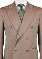 Luigi Borrelli Light Brown Cotton Solid Suit - (LBRC175160) - Parent