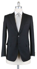 Borrelli Black Wool Solid Suit - 46/56 - (B9062541101LIPARI)