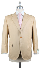 Luigi Borrelli Beige Cotton Solid Suit - 50/60 - (LBB90C110384)