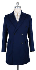 Luigi Borrelli Navy Blue Solid Coat - 38/48 - (CUROMA213170)