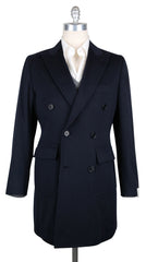 Luigi Borrelli Midnight Navy Blue Cashmere Coat - 40/50 - (LBCOATQUA)