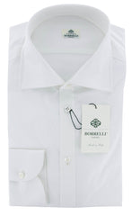 Luigi Borrelli White Solid Cotton Shirt - Slim - 17/43 - (RK)