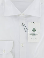 Luigi Borrelli White Solid Cotton Shirt - Slim - (RK) - Parent