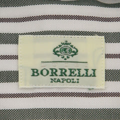 Borrelli Green Striped Shirt - Extra Slim - 15.5/39 - (EV1791HILL)