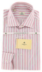 Luigi Borrelli Pink Striped Shirt - Extra Slim - 15.75/40 - (EV1815RIO)
