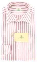 Luigi Borrelli Pink Striped Shirt - Extra Slim - 16.5/42 - (EV1878RIO)
