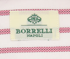 Luigi Borrelli Pink Striped Shirt - Extra Slim - 16.5/42 - (EV1878RIO)