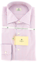 Luigi Borrelli Pink Check Shirt - Extra Slim - 15.75/40 - (EV2279RIO)