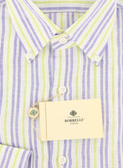 Luigi Borrelli Blue Striped Shirt - Extra Slim - 17/43 - (EV251RALPH)