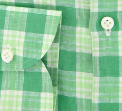 Luigi Borrelli Green Plaid Shirt - Extra Slim - 15/38 - (EV289LIVIO)