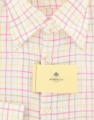 Luigi Borrelli Pink Plaid Shirt - Extra Slim - 17/43 - (EV321LIVIO)