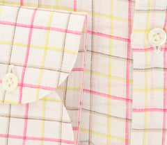 Luigi Borrelli Pink Plaid Shirt - Extra Slim - 15.5/39 - (EV321LIVIO)