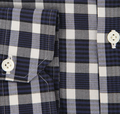 Luigi Borrelli Navy Blue Plaid Shirt - Extra Slim - (EV41888IVOPT2) - Parent